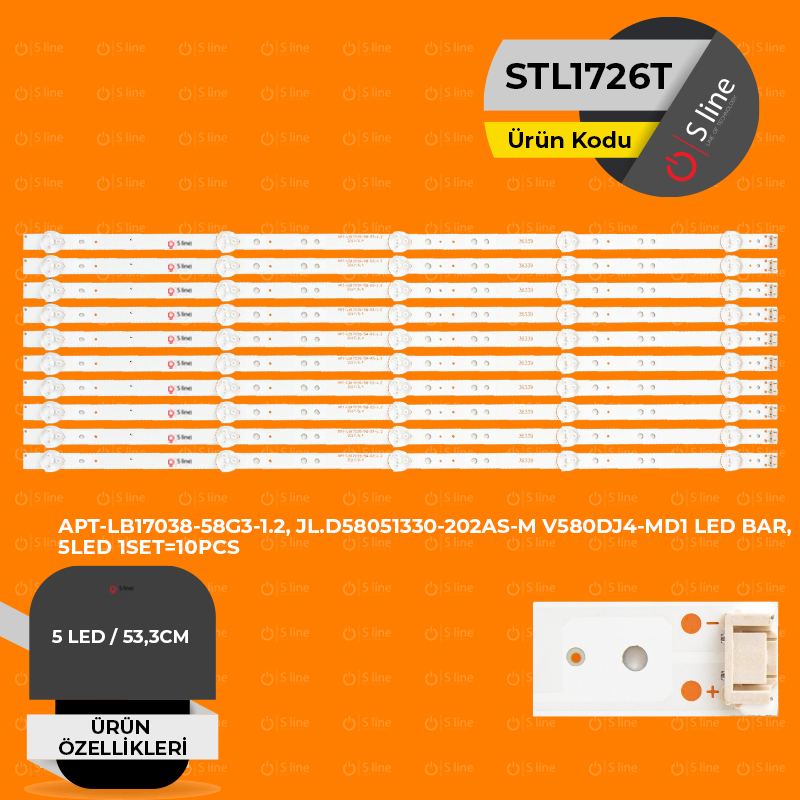 Grundıg APT-LB17038-58G3-1.2, JL.D58051330-202AS-M, V580DJ4-MD1 Tv Led Bar-