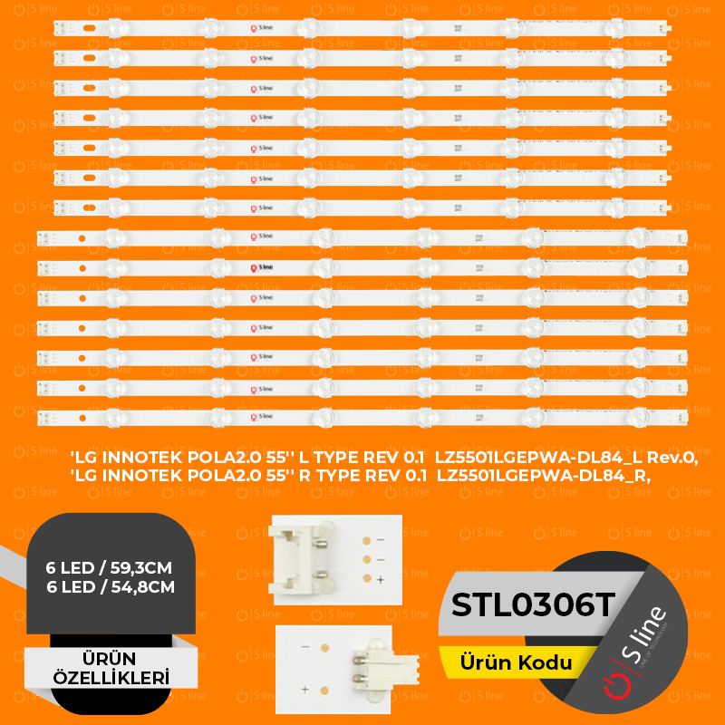 SLine Tv BackLight LG INNOTEK POLA2.0 55'' L+ R TYPE REV 0.1 Tv Led Bar