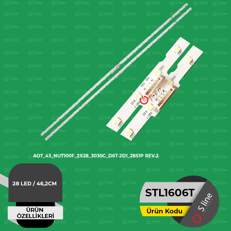 Samsung AOT_43_NU7100F_2X28_3030C_D6T-2D1_28S1P REV.2 Tv Led Bar-