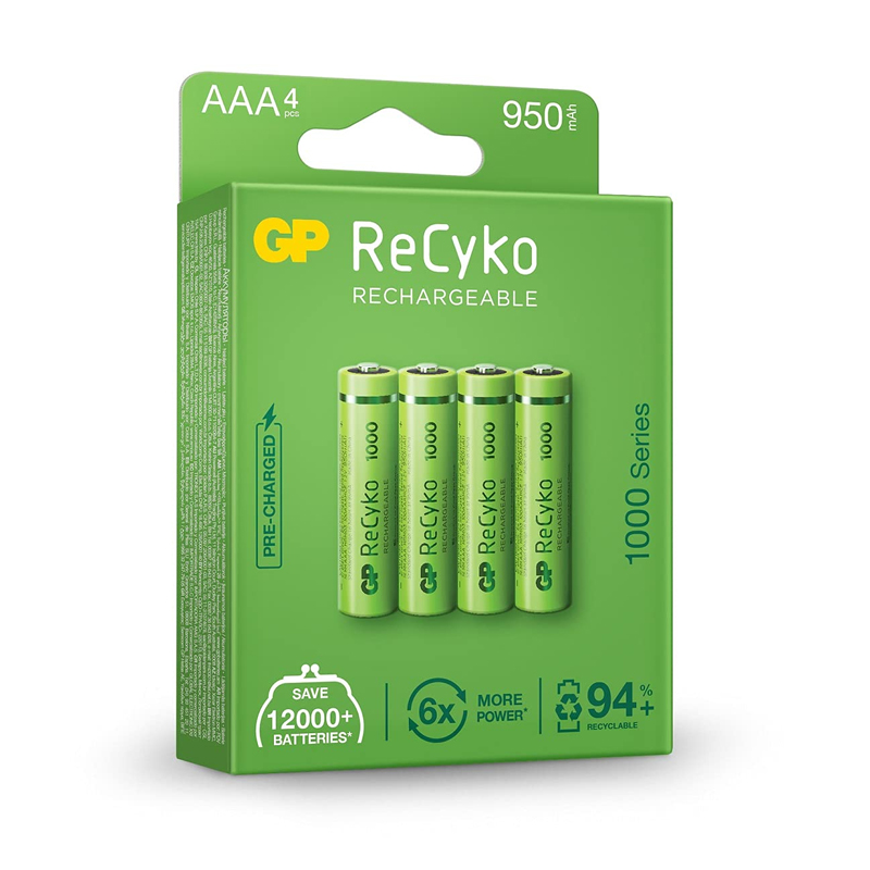 GP RECYKO 1000 MAH R03 AAA 4 LÜ GP100AAAHCE-2EB4