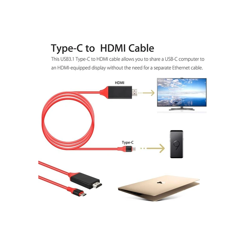 Type C to HDMI Kablo