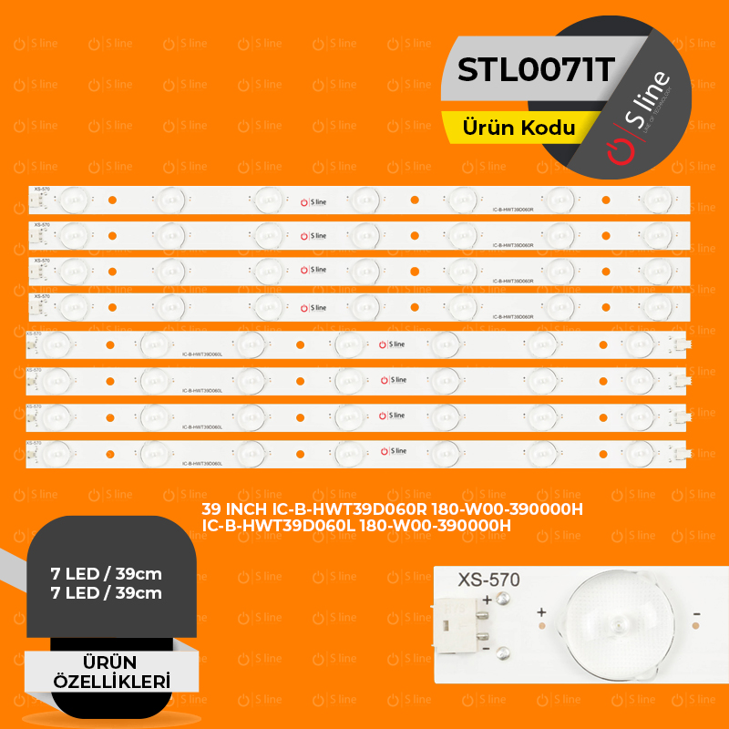 SLine Tv BackLight Nordmende IC-B-HWT39D060R 180-W00-390000H Tv Led Bar