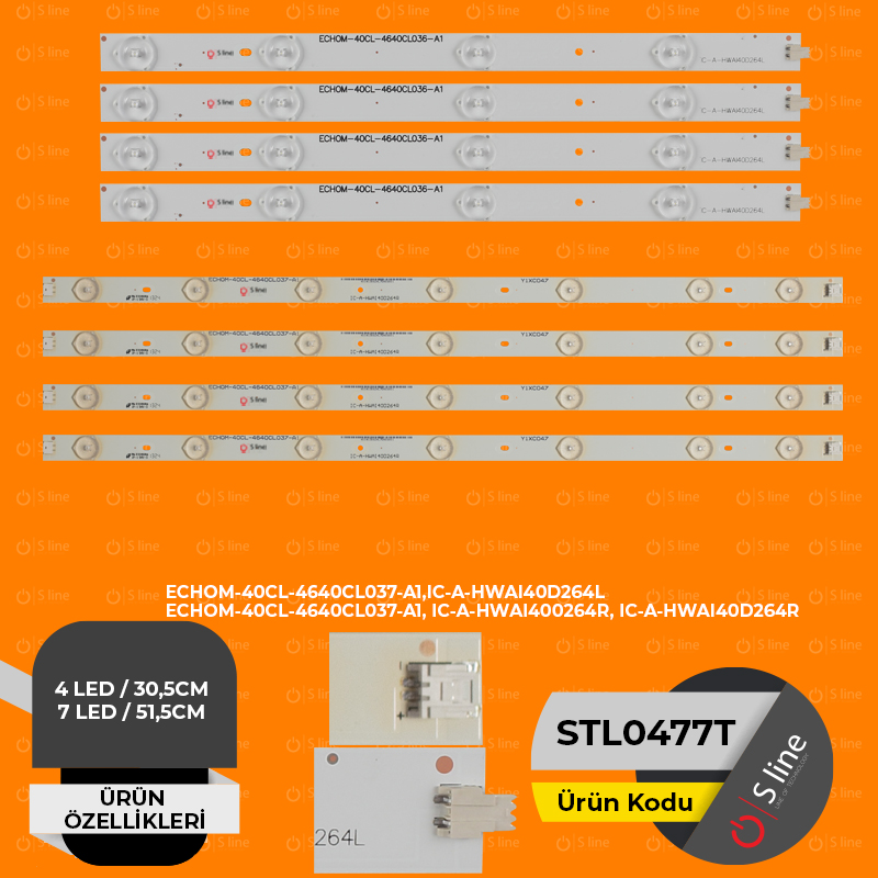 ECHOM-40CL-4640CL036-A1,IC-A-HWAI40D264L,Y5XD064,ECHOM-40CL-4640CL037-A1 Tv Ledi