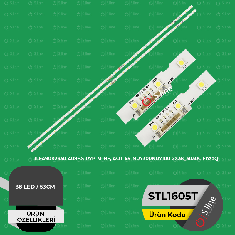 Samsung AOT-49-NU7300NU7100-2X38_3030C, BN61-15483A, BN96-45953B, Tv Led Bar-